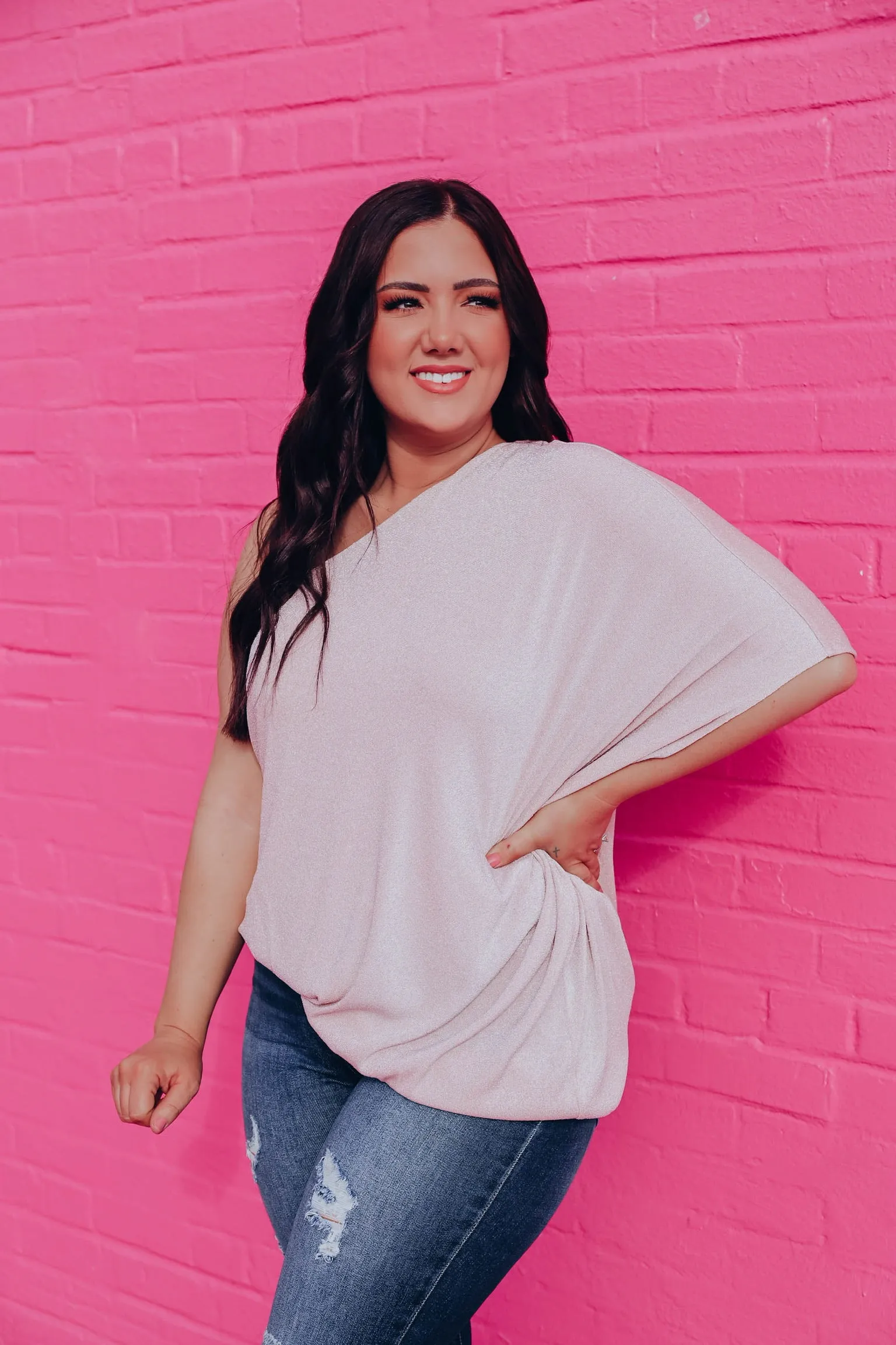 Sparkling Asymm One Shoulder Top