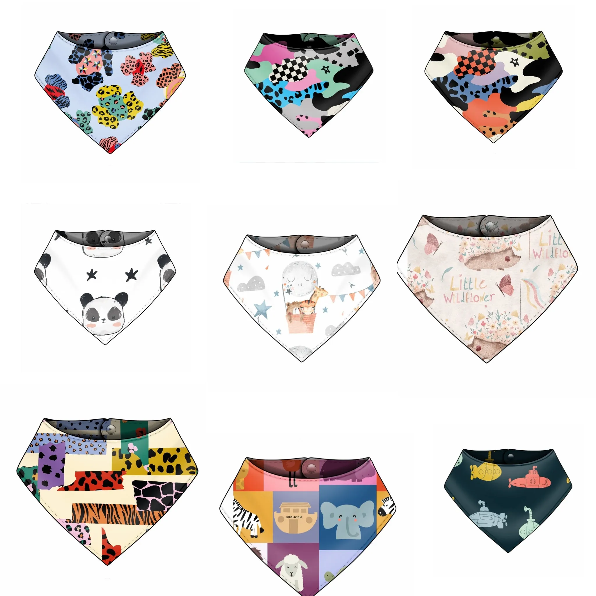 Spring print Dribble Bib - Bamboo Lined SALE
