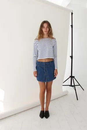 Stacy Blouse White Blue Stripe