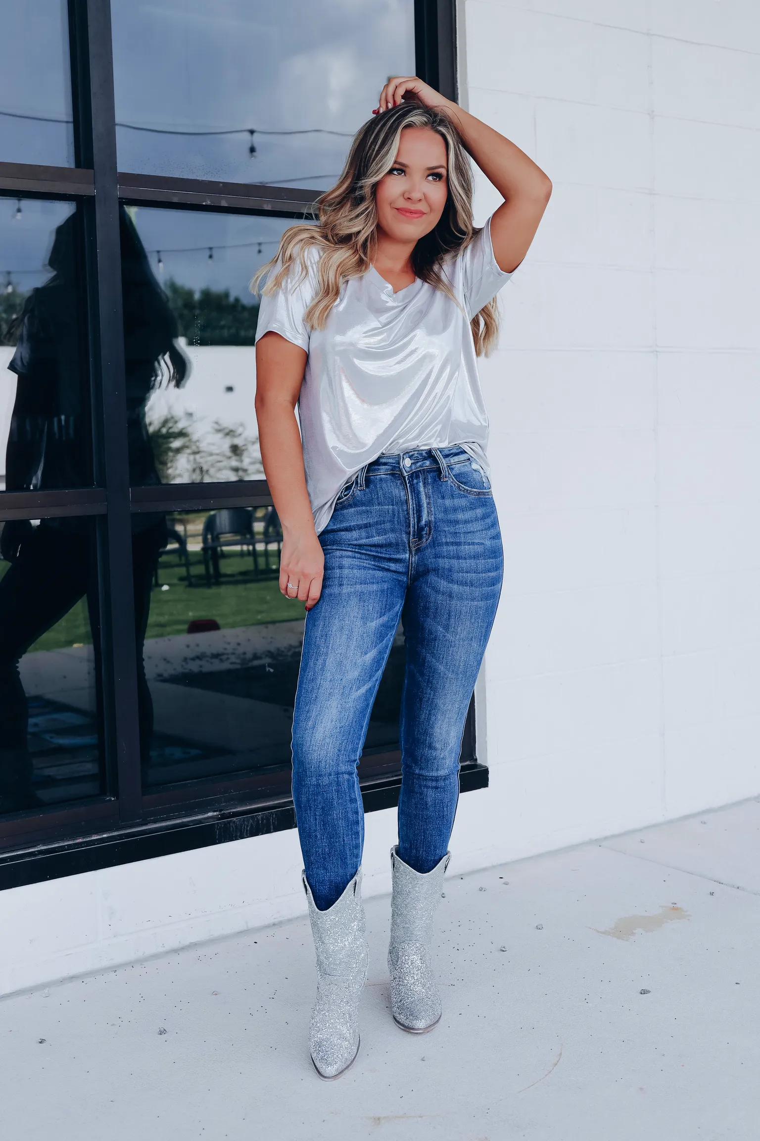 Standout Metallic Top - Silver