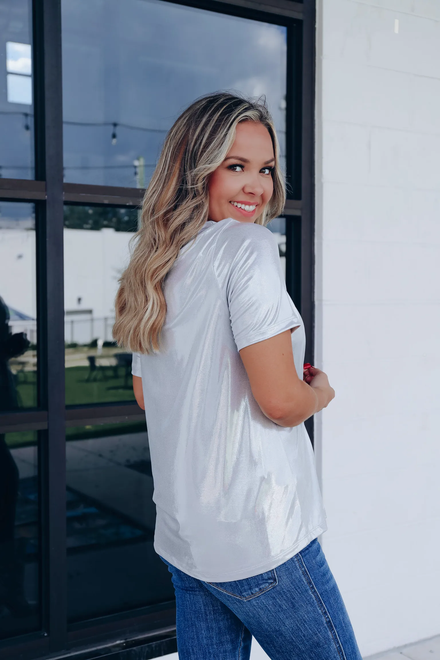 Standout Metallic Top - Silver