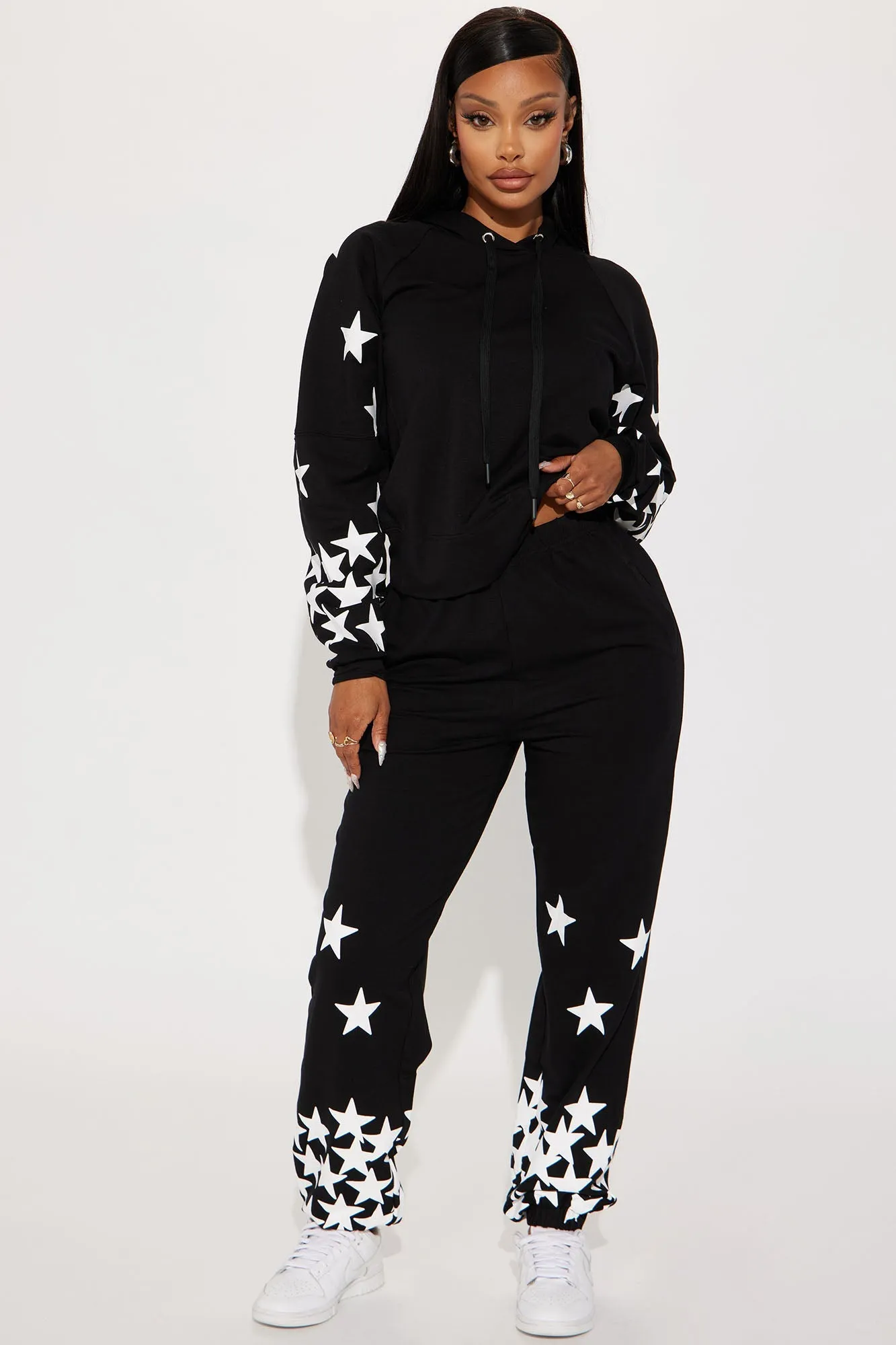 Star Shine Lounge Hoodie - Black
