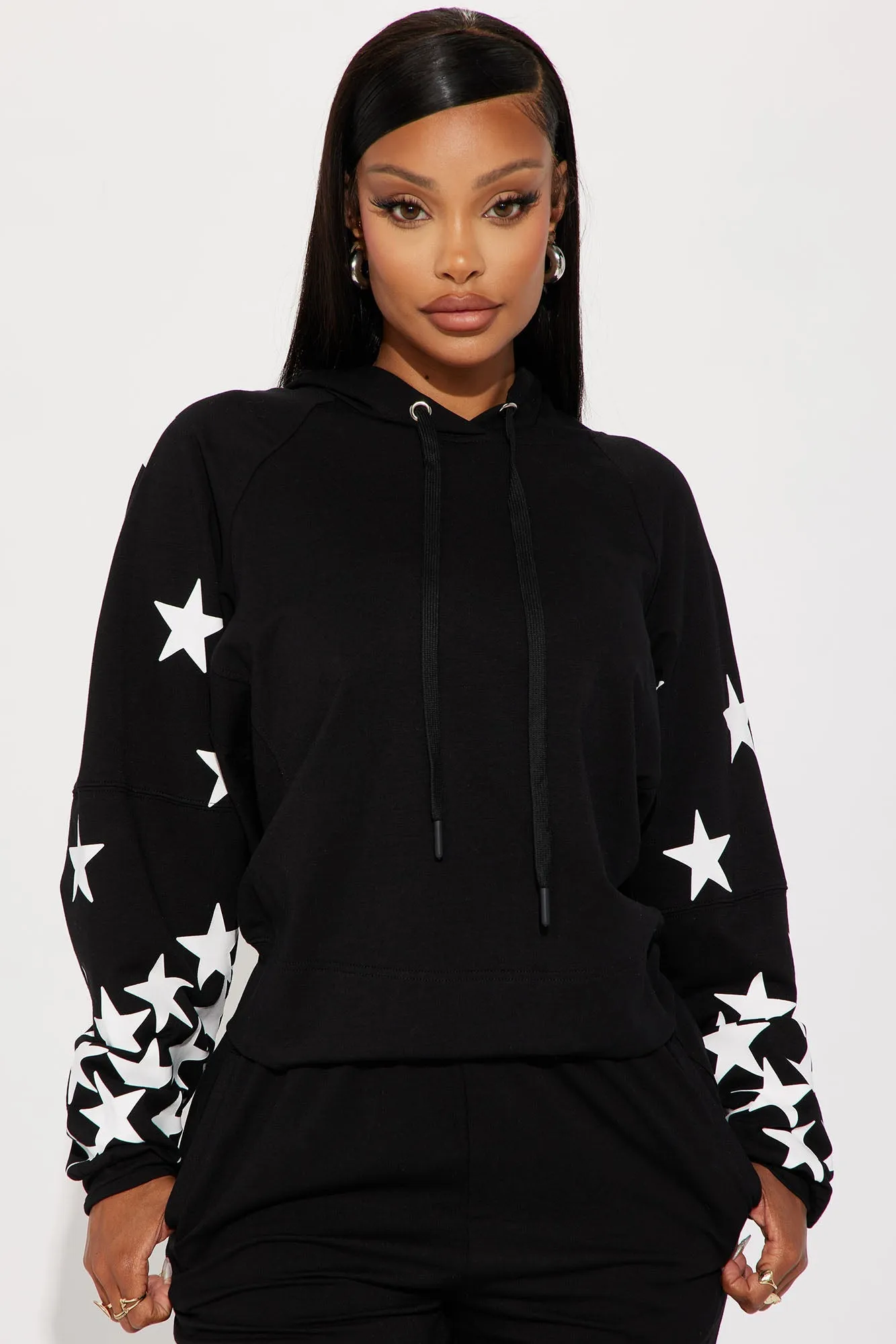 Star Shine Lounge Hoodie - Black