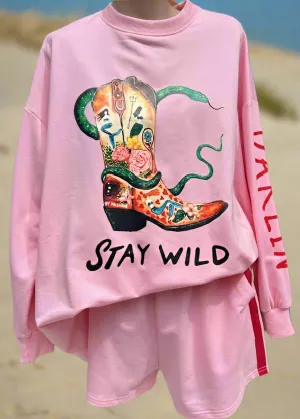 Stay Wild Darling Long Sleeve Short Set