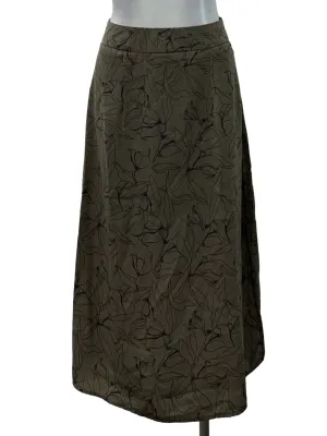 Stone Brown Patterned Flare Skirt