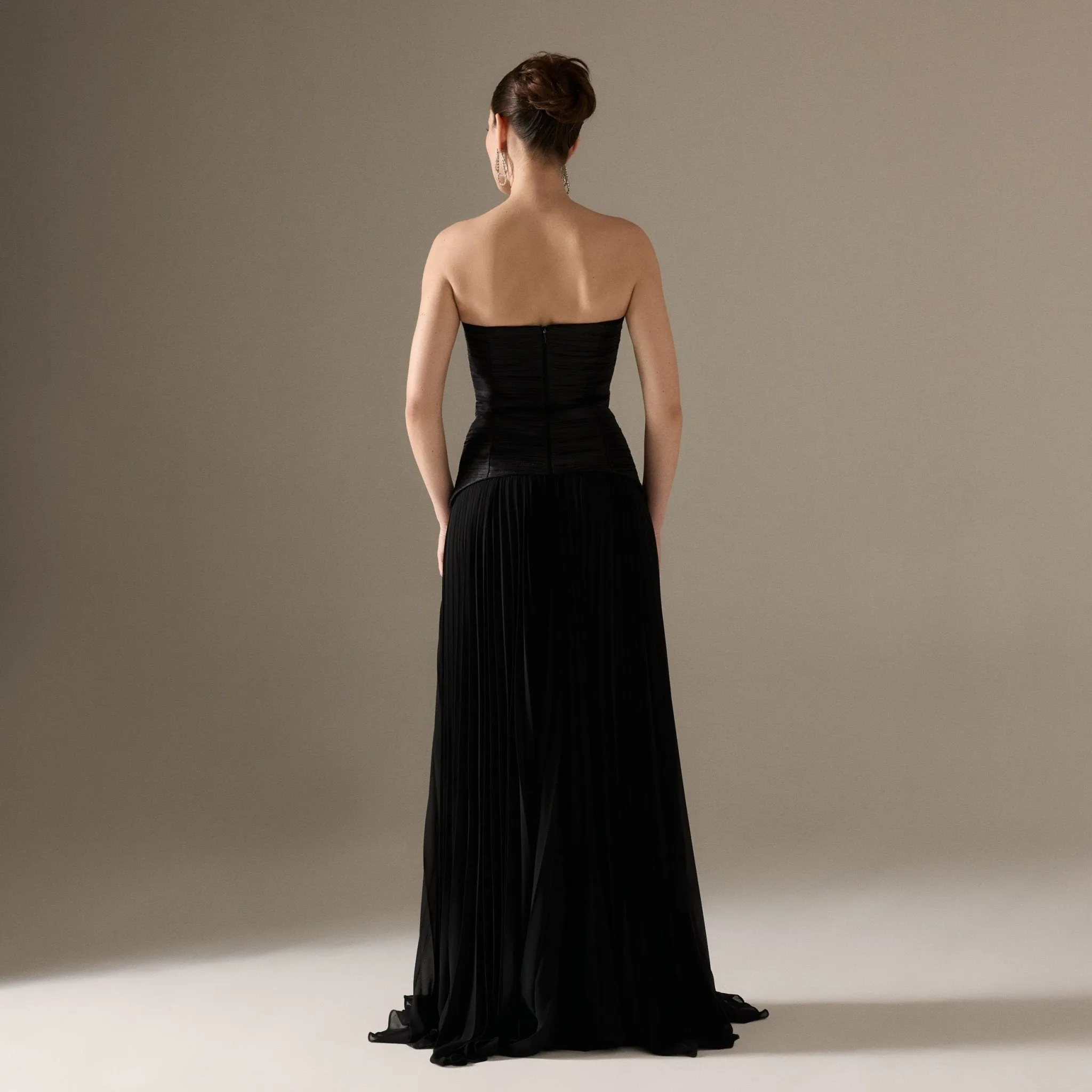 Strapless Ruched Maxi Dress