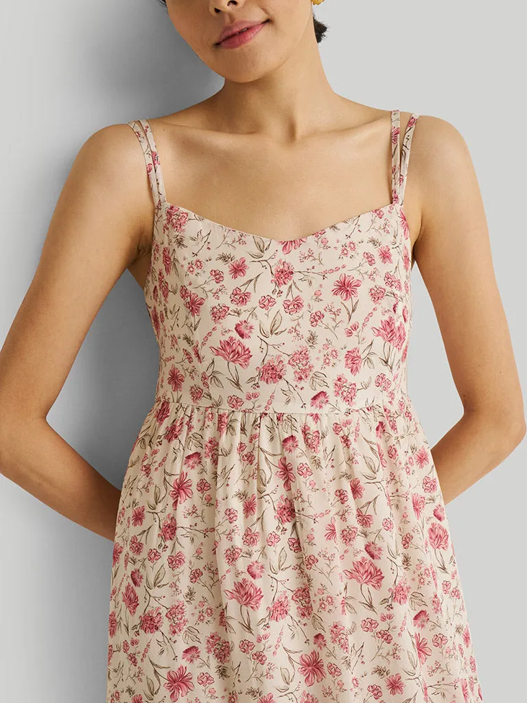 Strappy Gathered Petal Fusion Dress