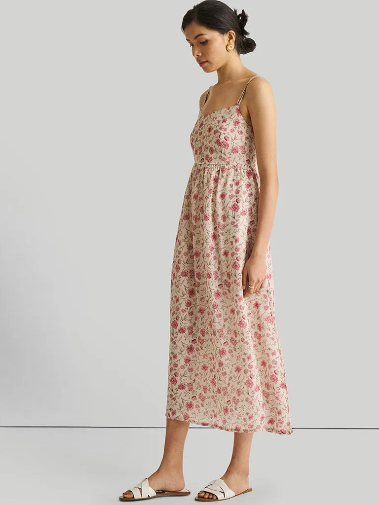 Strappy Gathered Petal Fusion Dress