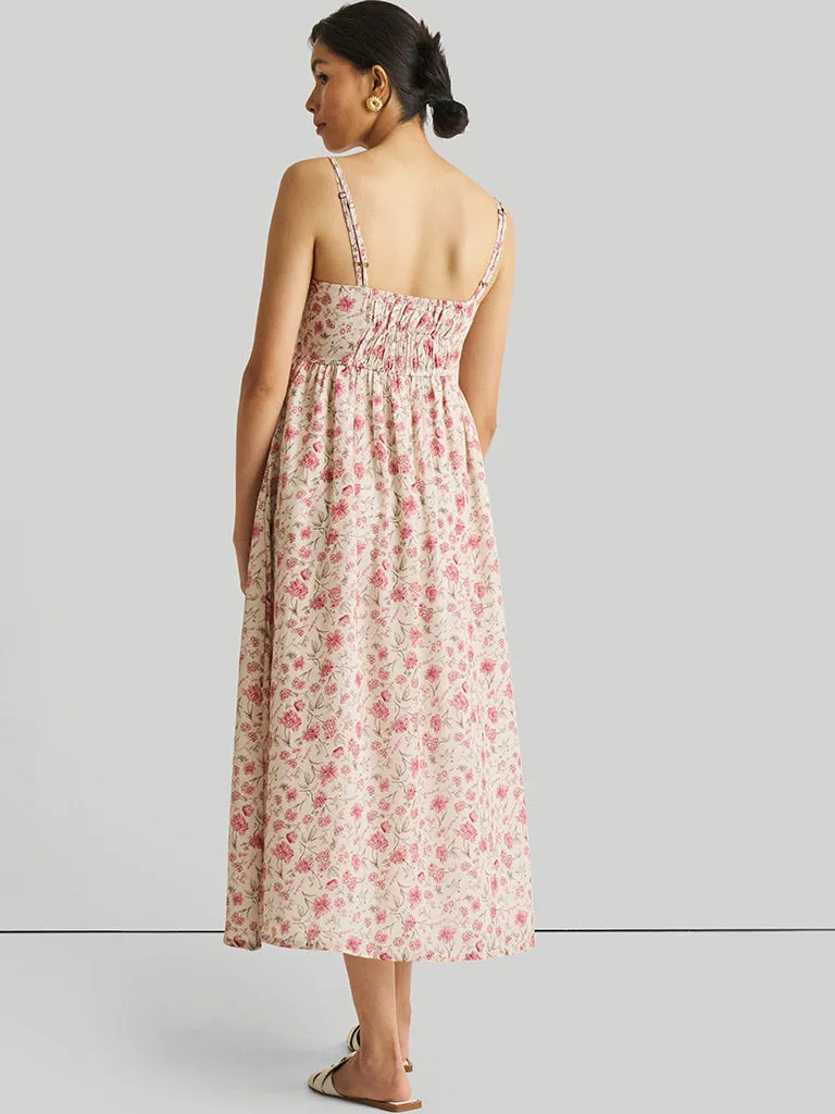Strappy Gathered Petal Fusion Dress