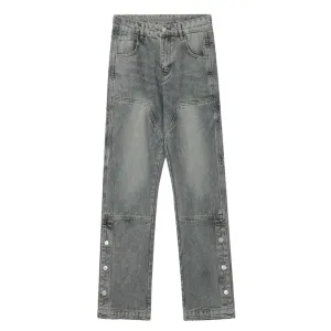 Street Button Panel Jeans