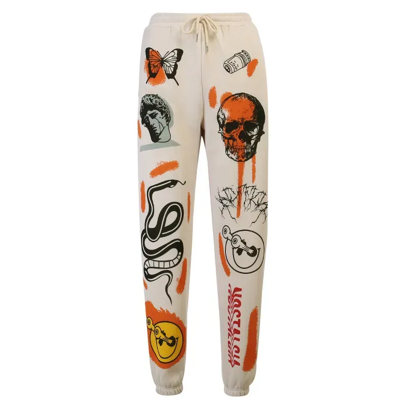 Streetwave High-Rise Drawstring Graphic Print Jogger Pants