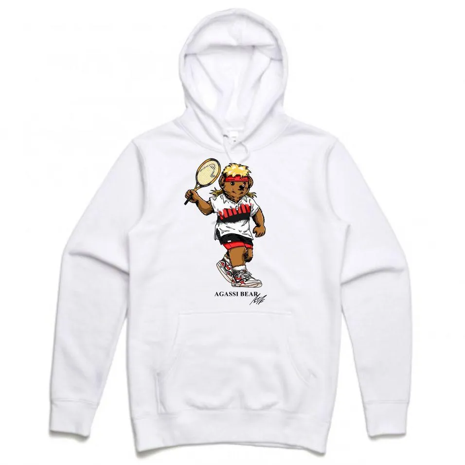 Streetwear on Demand AGASSI BEAR HOODIE WHITE