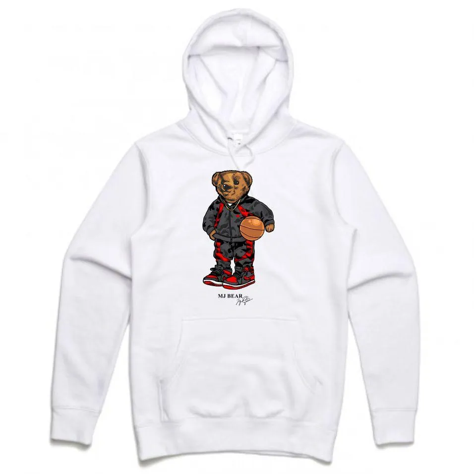 Streetwear on Demand MJ BEAR HOODIE WHITE
