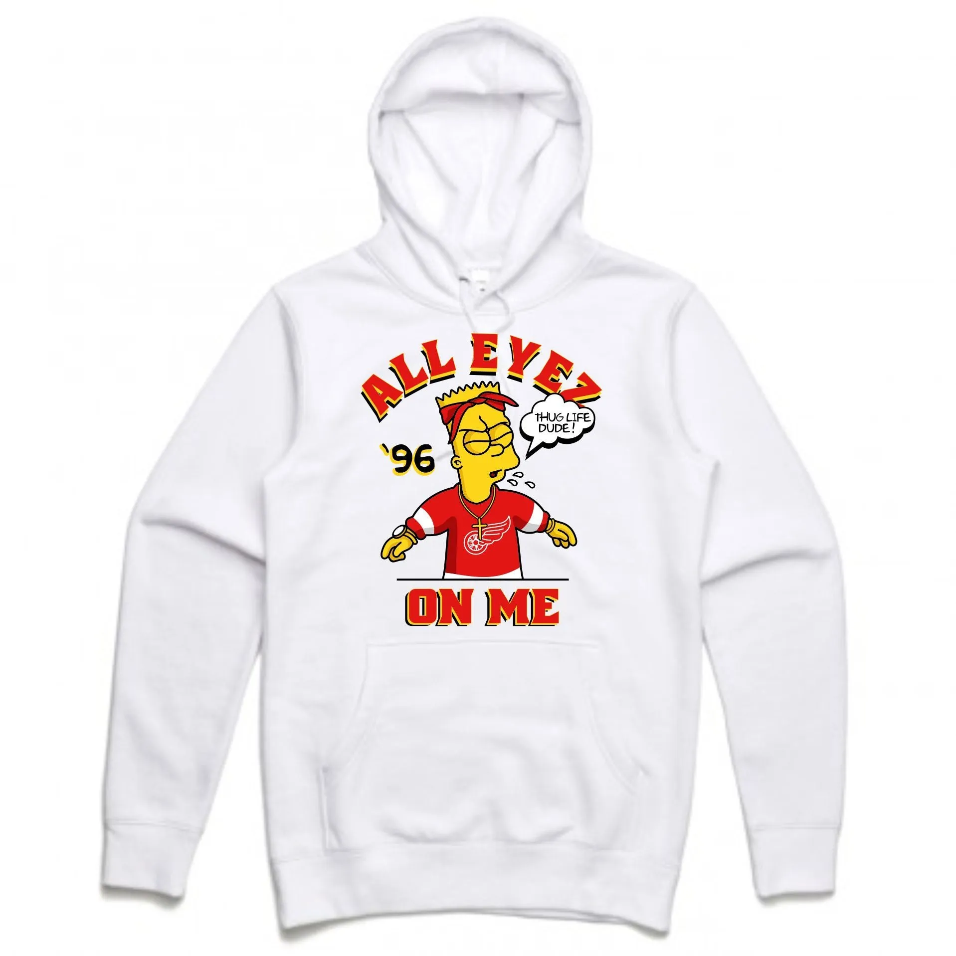 Streetwear on Demand THUG BART BOOTLEG HOODIE WHITE