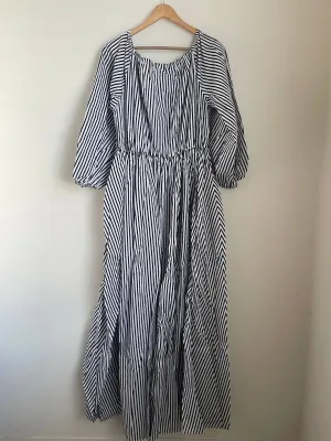 Stripe button down flowy dress