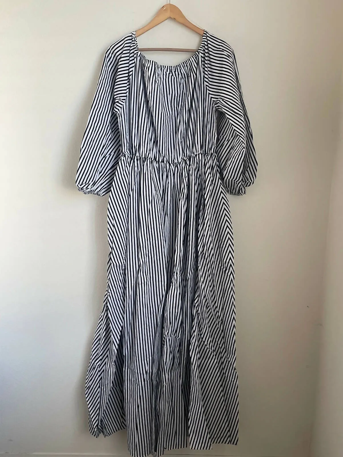 Stripe button down flowy dress