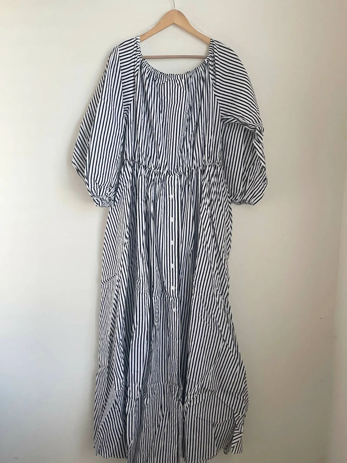 Stripe button down flowy dress