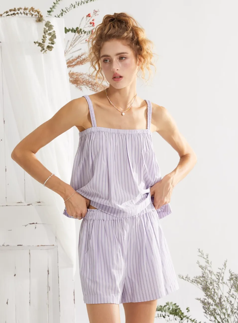 Stripe Ruffle 2P Set