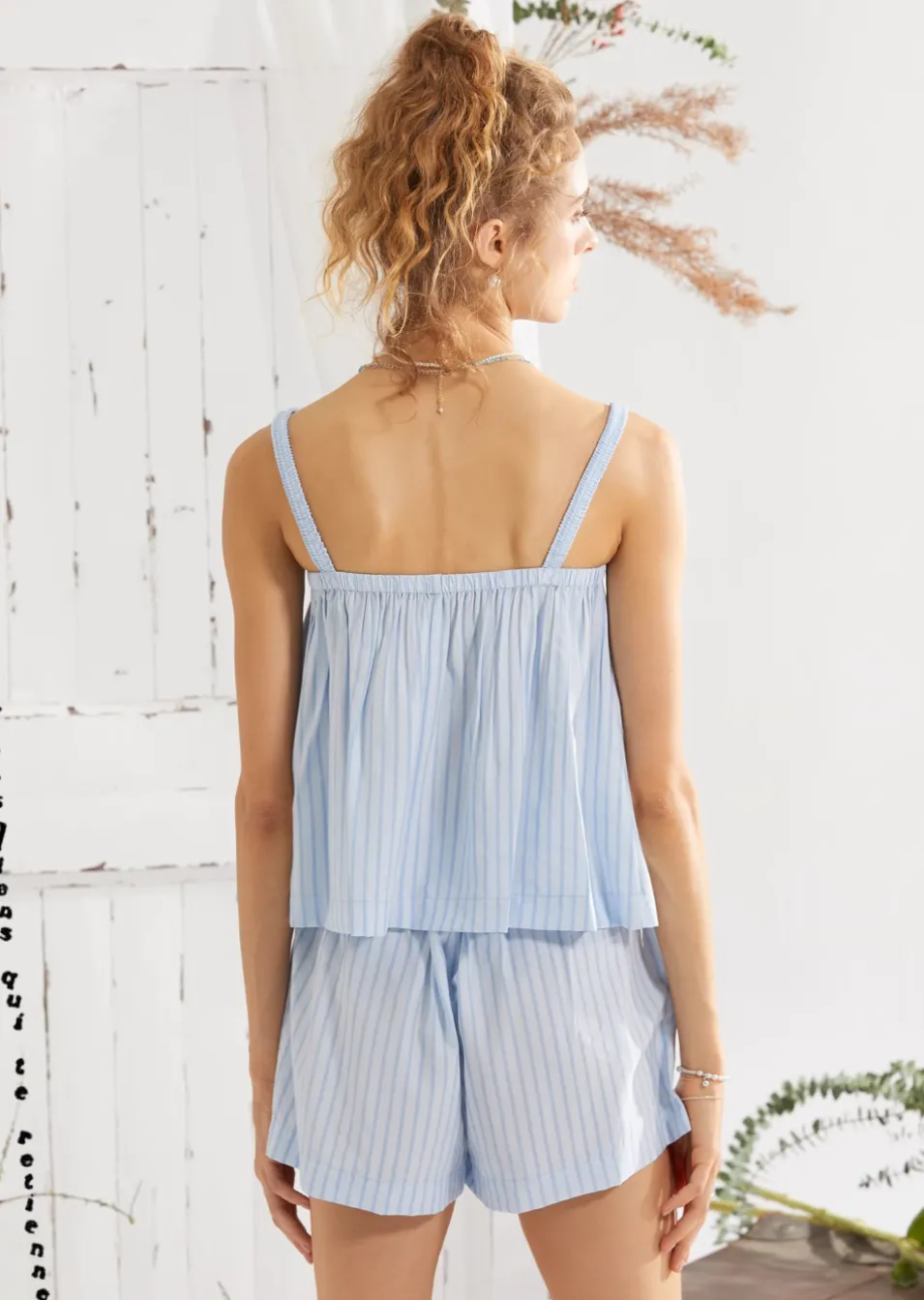 Stripe Ruffle 2P Set