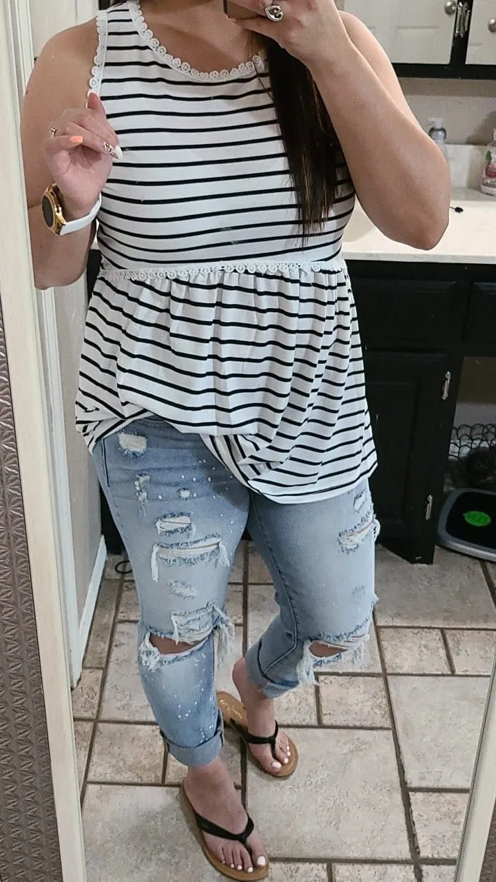 Striped Peplum