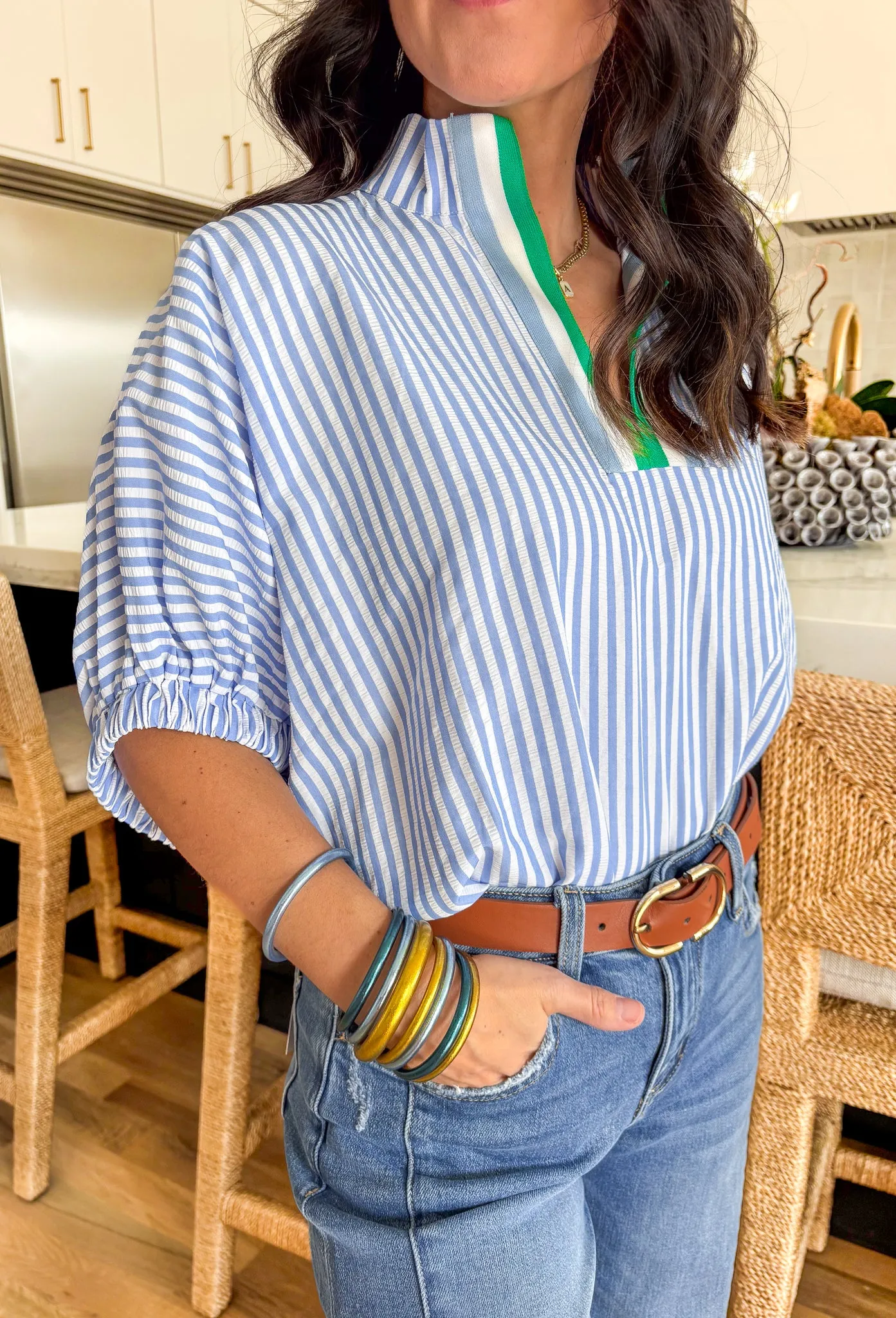 Striped Serenity Dolman Top