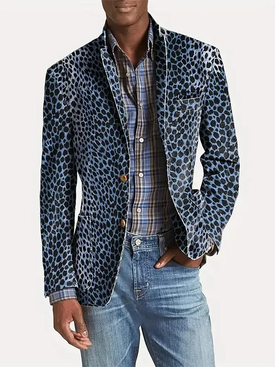 Stylish leopard print casual blazer