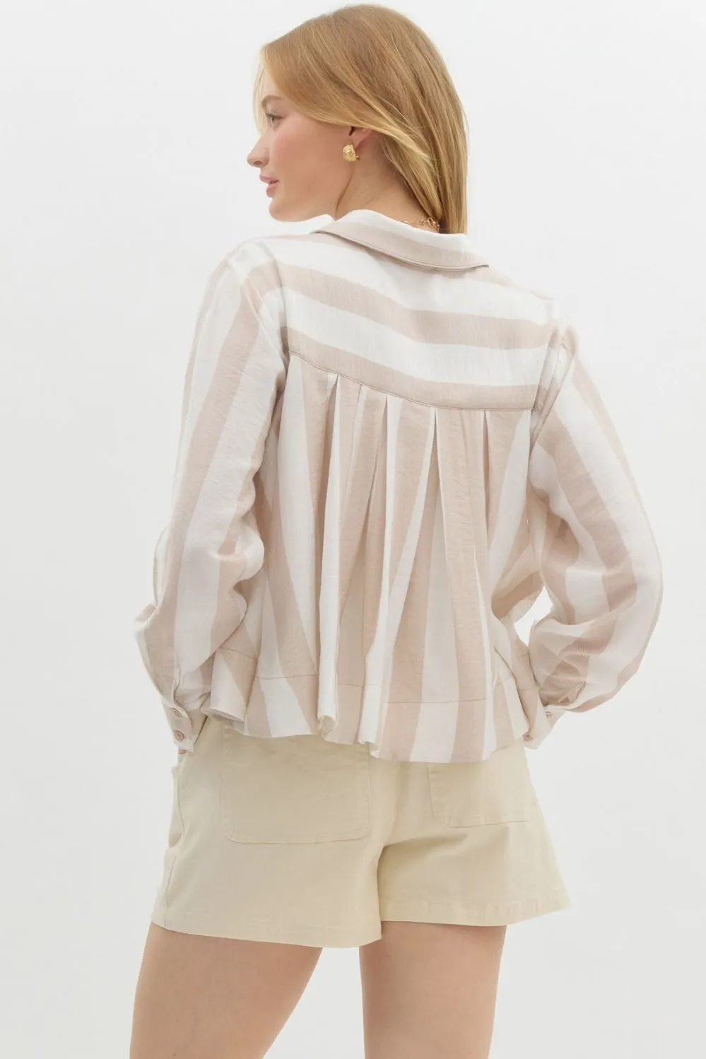 Sunkissed Stripes Button-Up Blouse