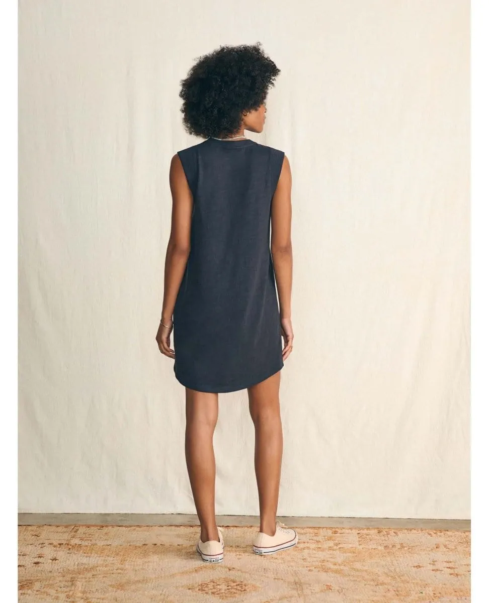 Sunwashed Slub Muscle Dress Washed Black