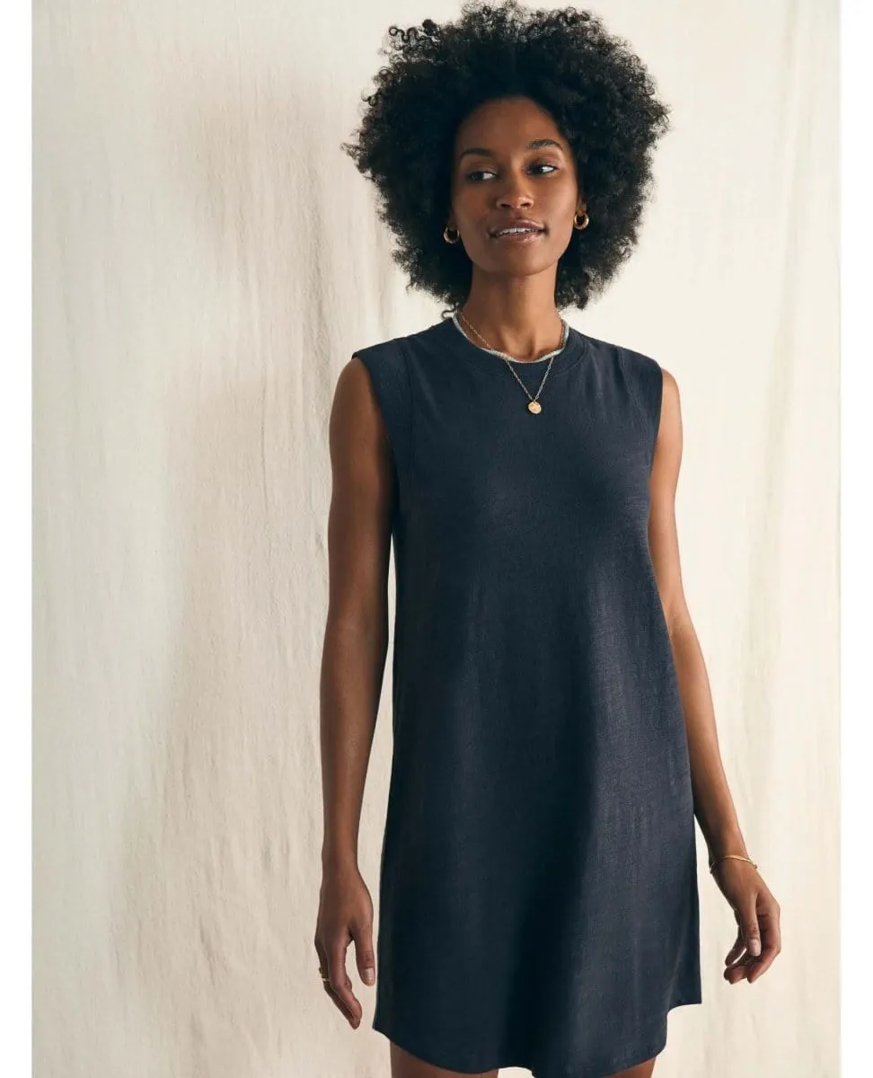 Sunwashed Slub Muscle Dress Washed Black