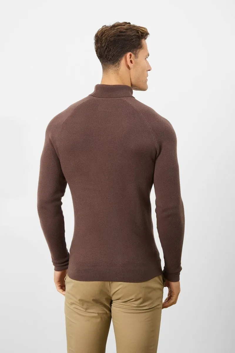 Supersoft Roll Neck in Dark Mink