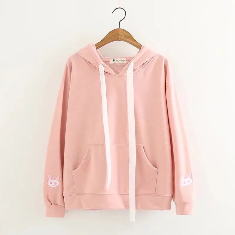 [@suqarbunny] JAPANESE CUTE EMBROIDERY RABBIT HOODIES W010546REVIEW