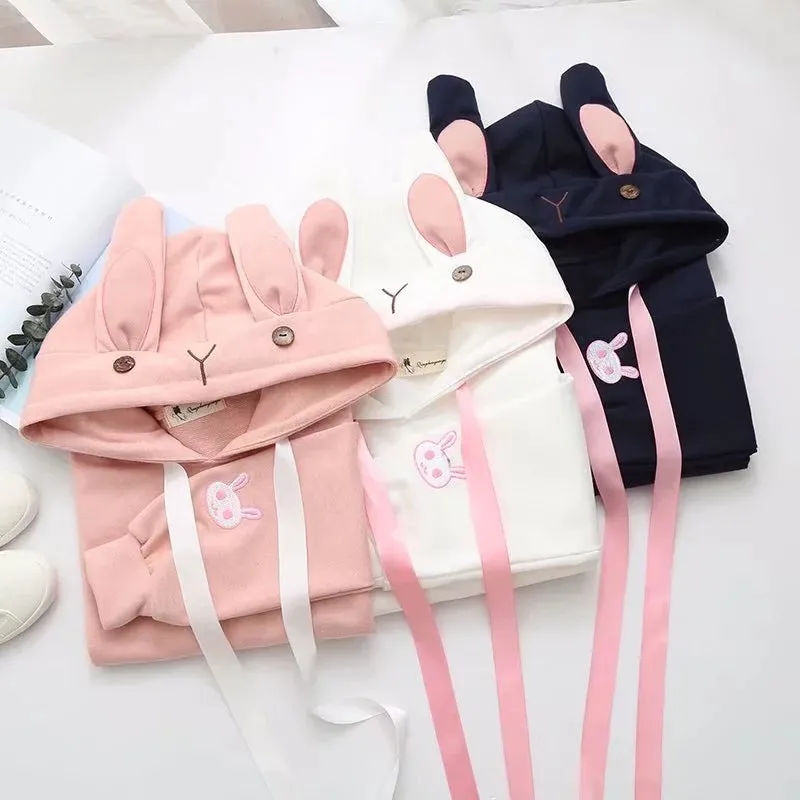 [@suqarbunny] JAPANESE CUTE EMBROIDERY RABBIT HOODIES W010546REVIEW