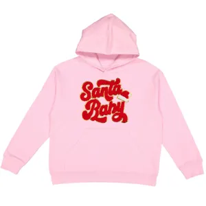 Sweet Wink Santa Baby Patch Youth Hoodie - Pink