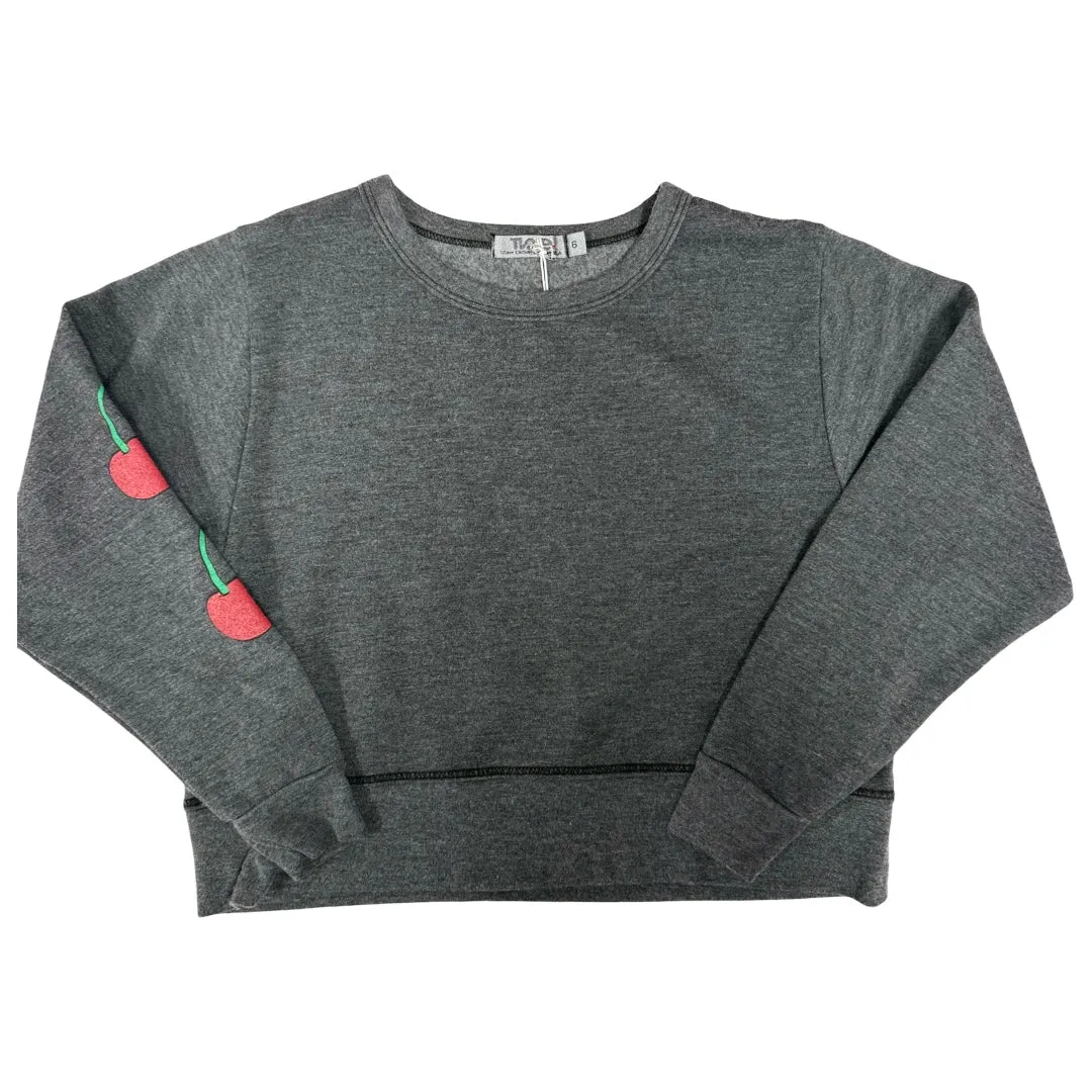 T2Love Double Cherries L/S Boxy Crew Top