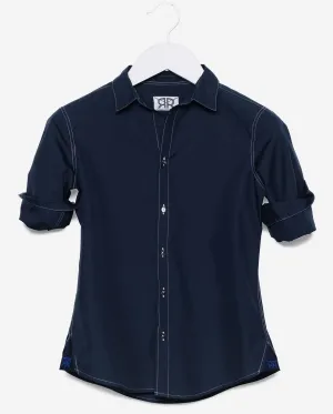 Tailored - Navy with White Stitch