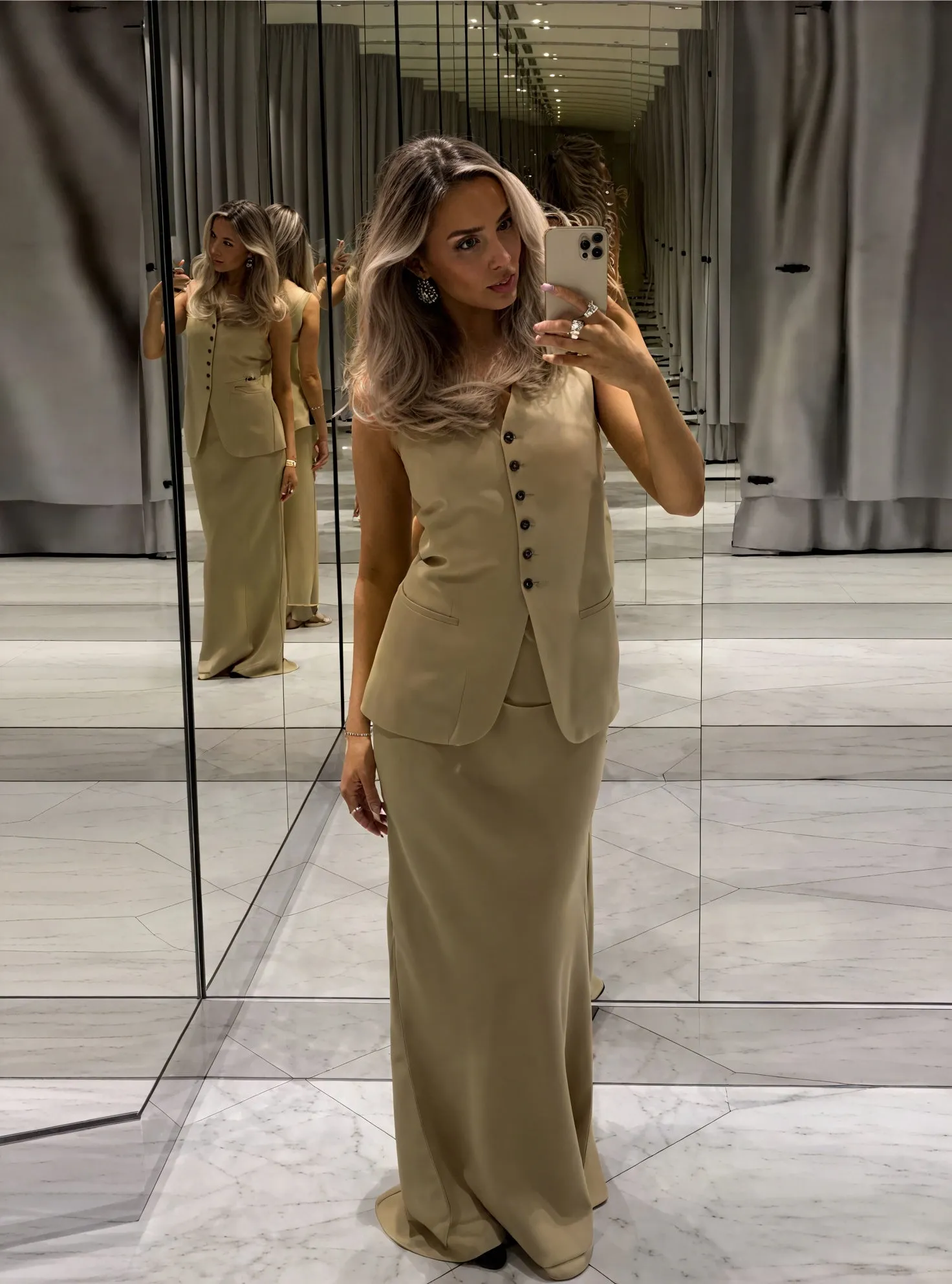 Tailored Vest with Decorative Accents