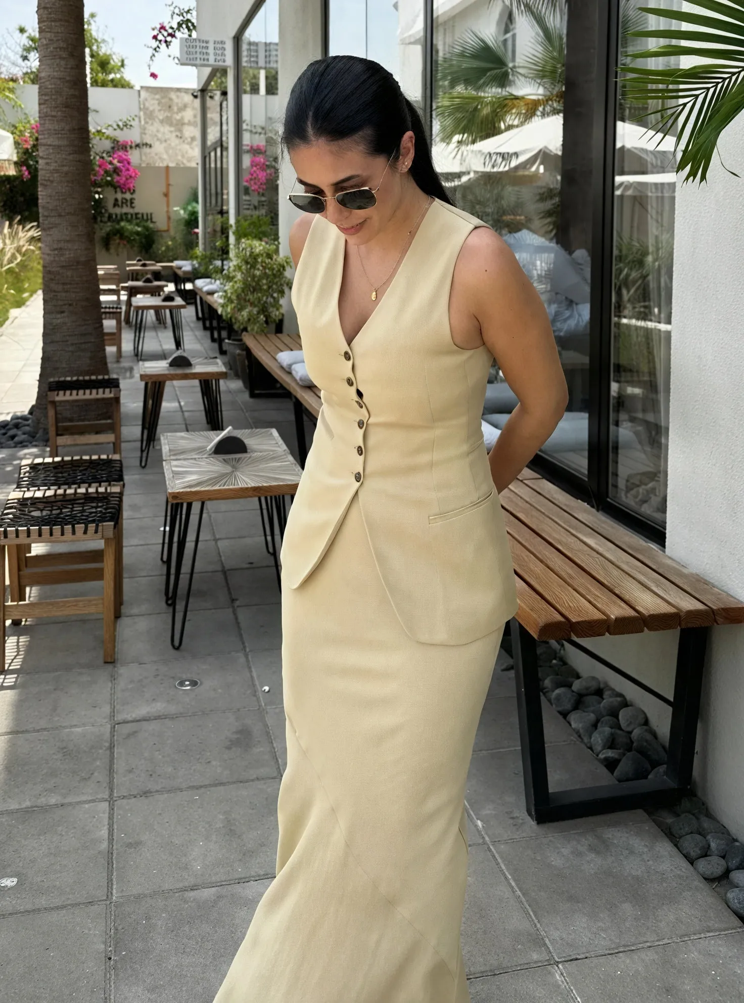 Tailored Vest with Decorative Accents