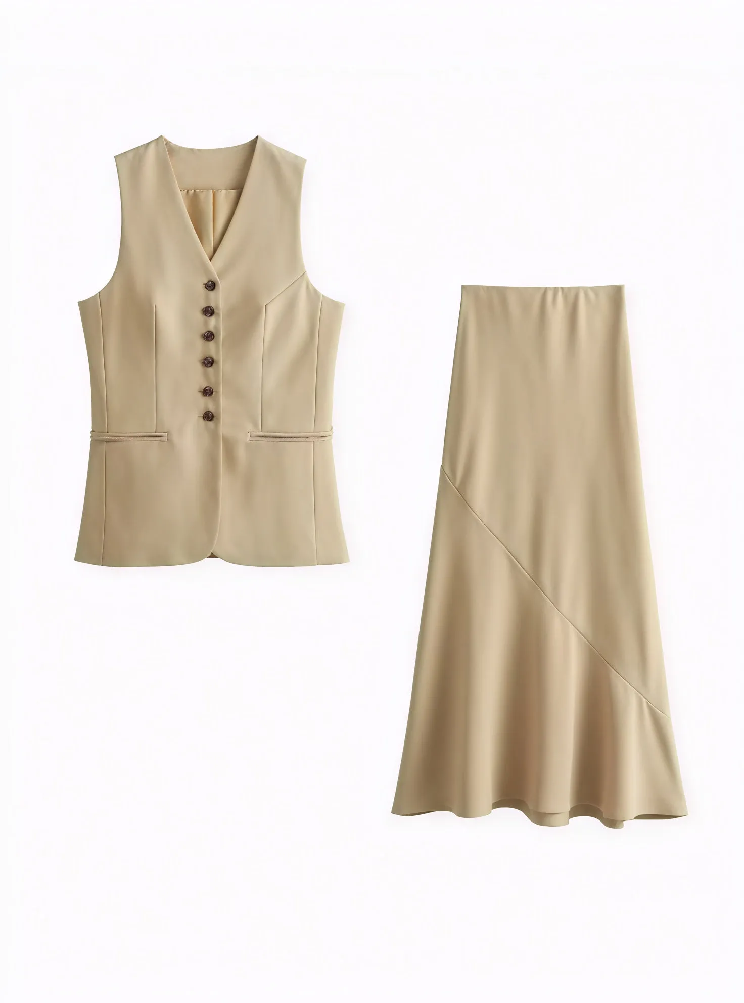 Tailored Vest with Decorative Accents