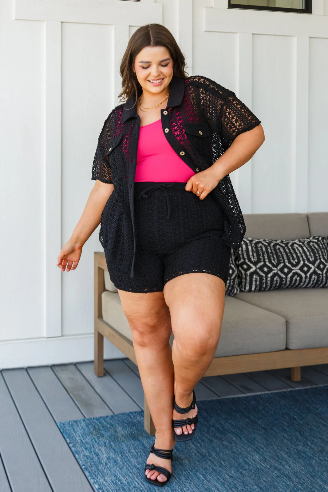 Talk of the Town Crochet Set in Black
