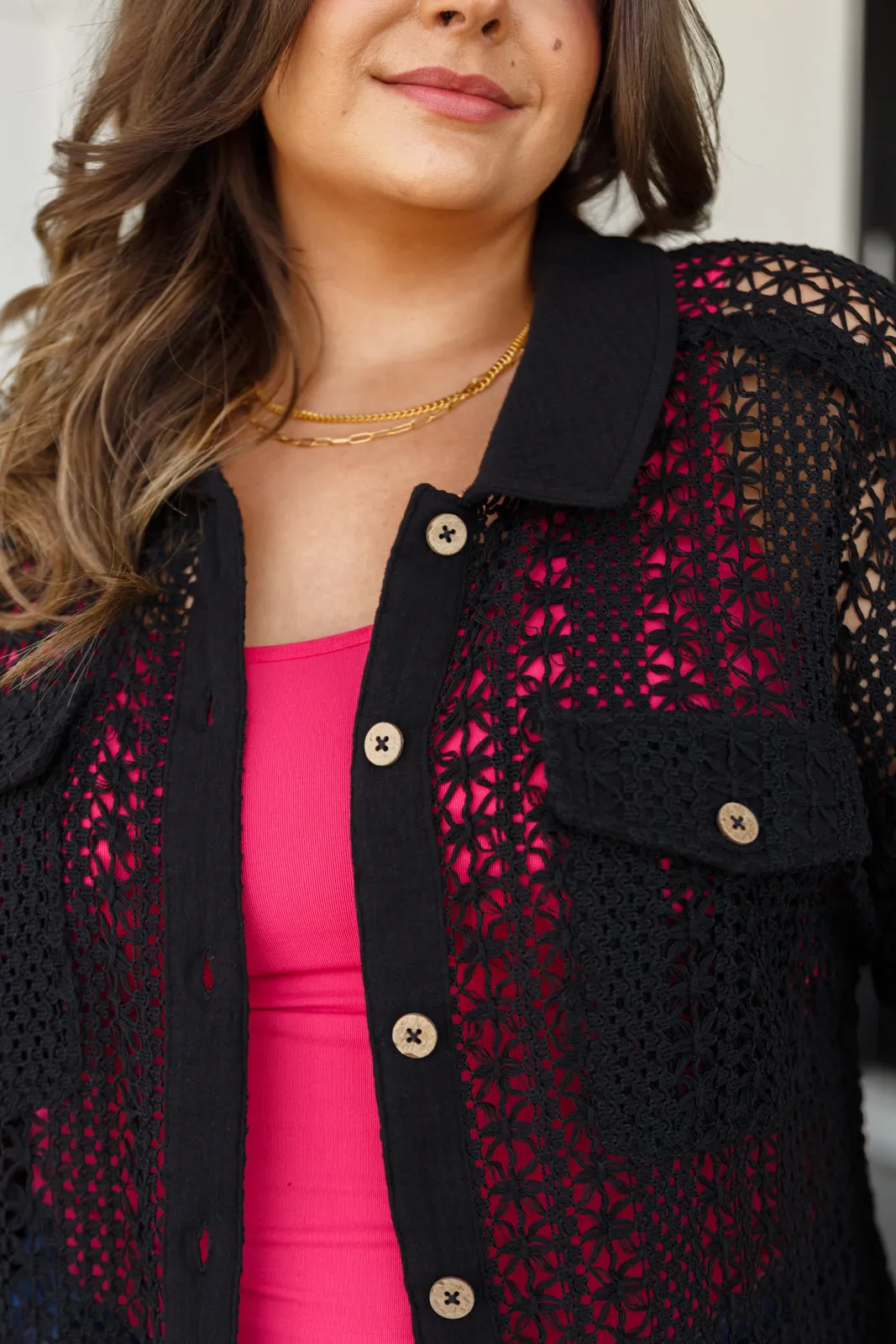 Talk of the Town Crochet Set in Black