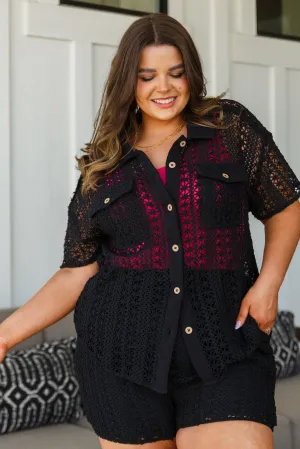 Talk of the Town Crochet Set in Black