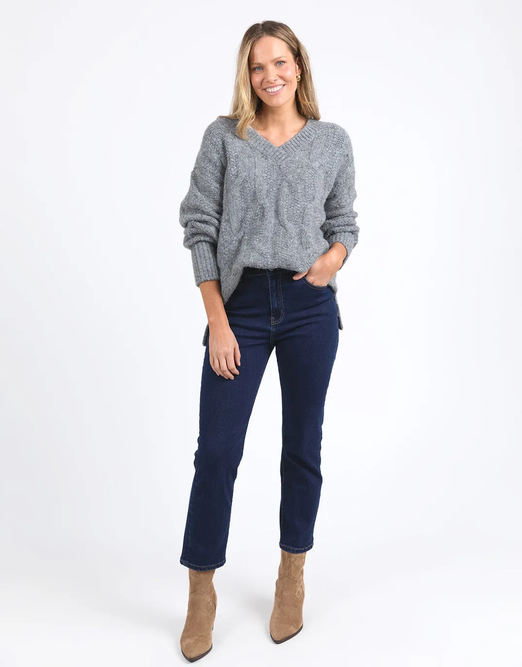 Tallulah Cable Knit - Charcoal