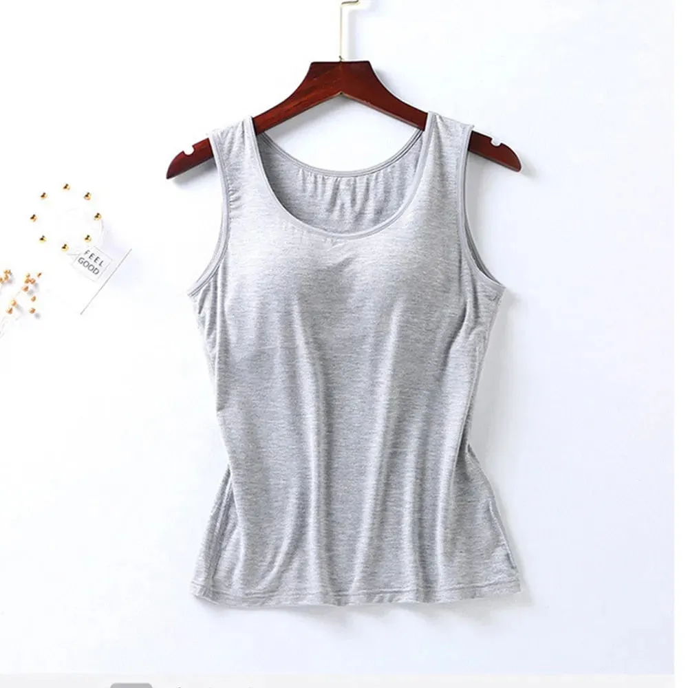 Tank Top with Built In Bra Plus size available Summer Colours