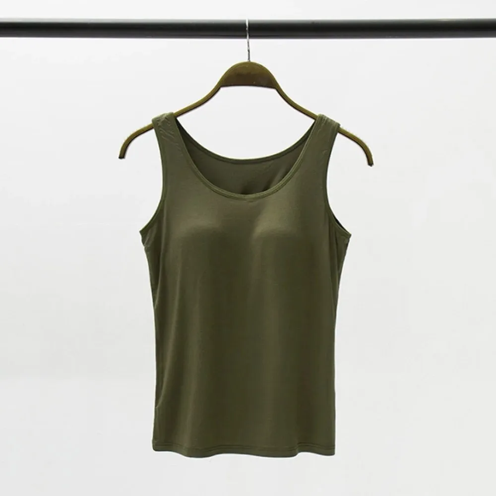Tank Top with Built In Bra Plus size available