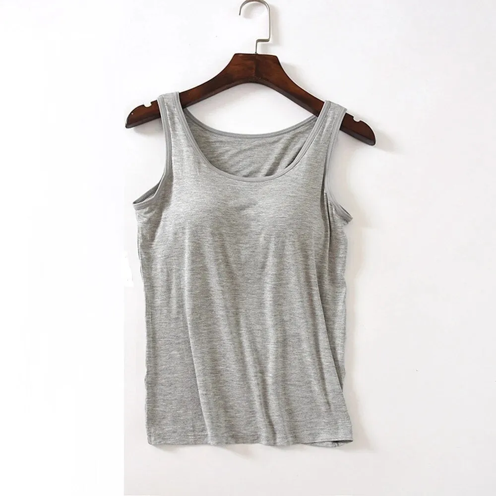 Tank Top with Built In Bra Plus size available