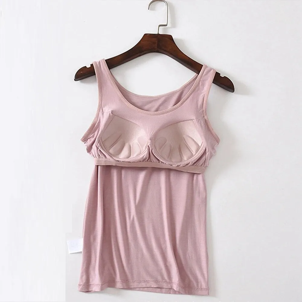 Tank Top with Built In Bra Plus size available