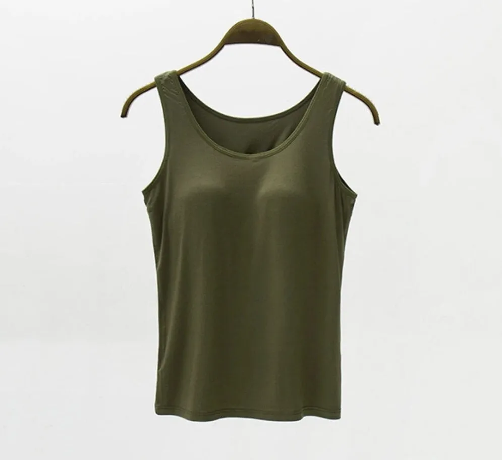 Tank Top with Built In Bra Plus size available
