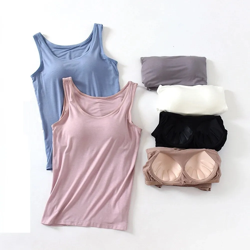 Tank Top with Built In Bra Plus size available