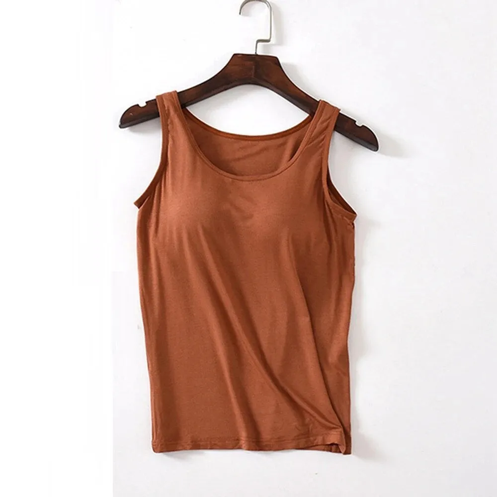 Tank Top with Built In Bra Plus size available