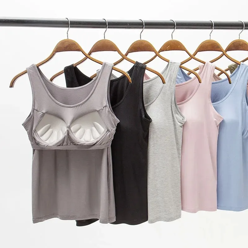 Tank Top with Built In Bra Plus size available
